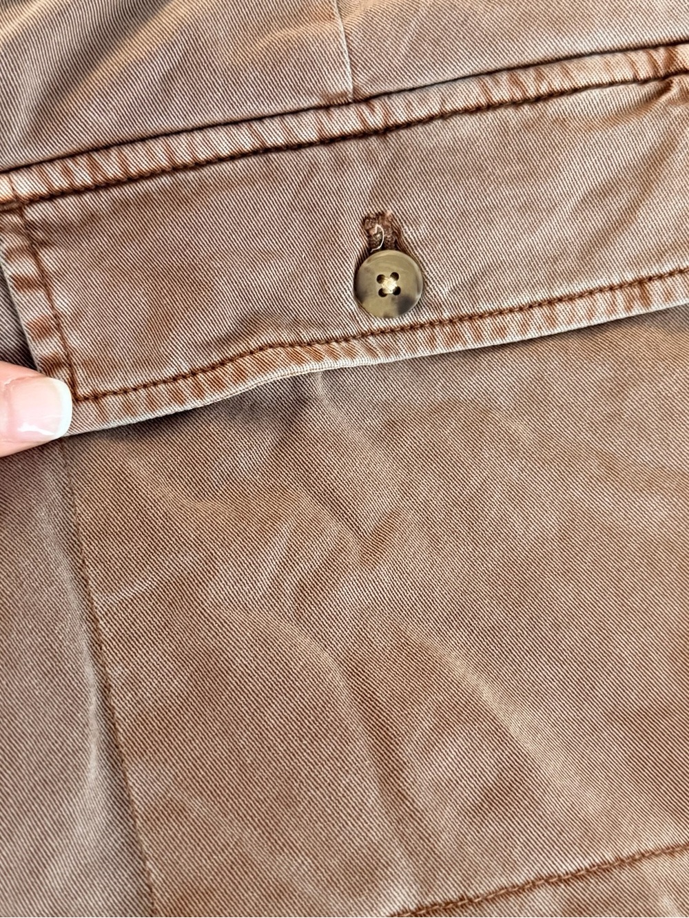 J. Jill Washed Brown Cropped Pants with Tie Waist - Picture 3 of 7